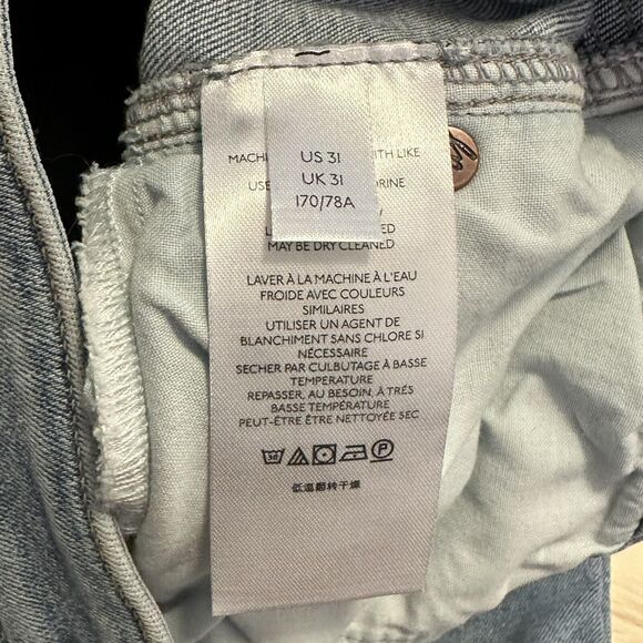 WE THE FREE Free People 31 Jeans Light Wash High Rise Button Fly Raw Hem New - Picture 9 of 14